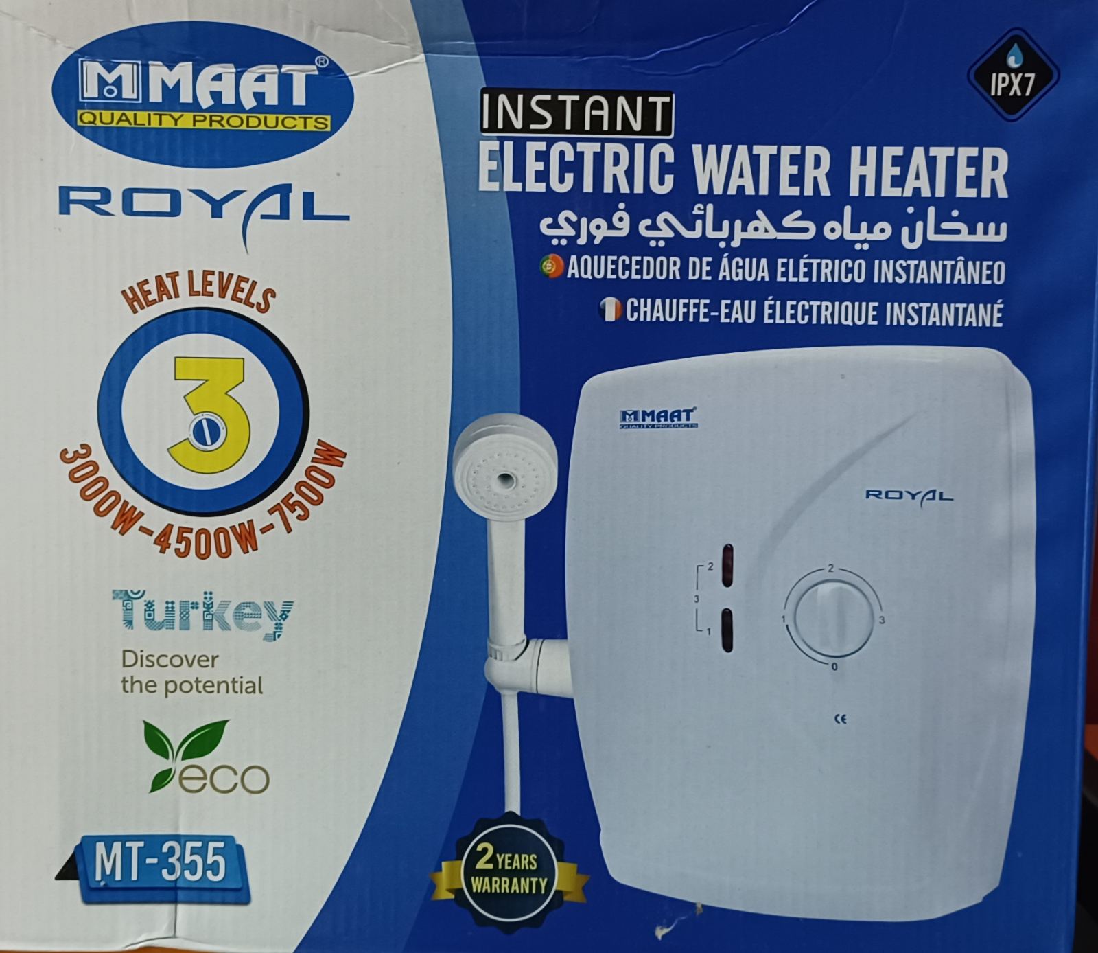 INSTANT ELECTRIC WATER HEATER ( SHOWER HEATER ) MT355 IPX7 WESTORE