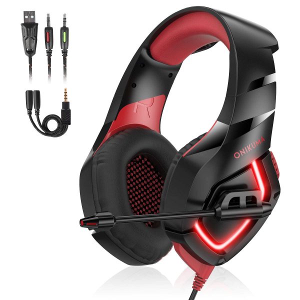 ONIKUMA GAMING HEADSET K18 RED & BLACK