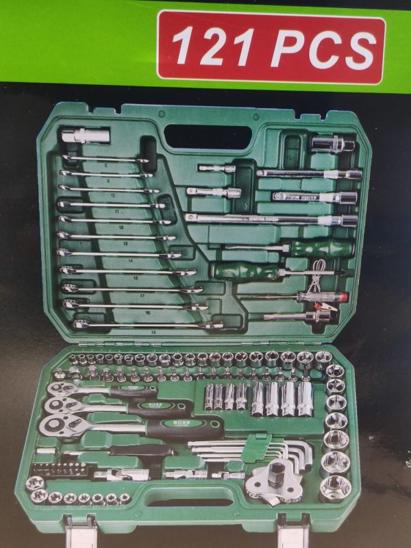 BOSS 121 PCS 1/4 -1/2" DR. SOCKET WRENCH SET CR-V
