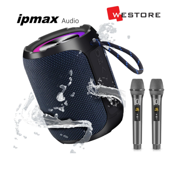 IPMAX SK07 KAROKE BLUETOOTH SPEAKER 360 DEGREE STEREO SUB WOOFER - FULLY WATERPROOF