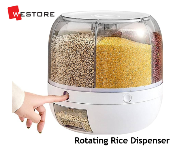 RICE DISPENSER 6 GRID 12 LBS ROTATING