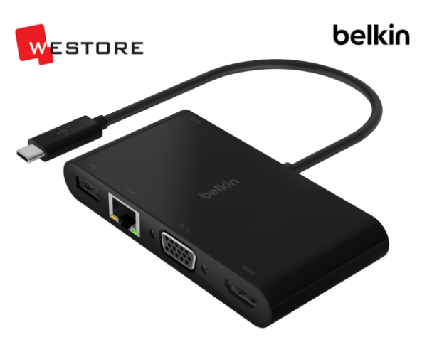 BELKIN USB-C MULTIMEDIA ADAPTER ( AVC005btBK ) 4K HDMI, GIGABIT ETHERNET, VGA