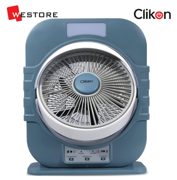 CLIKON 12 INCH RECHARGEABLE FAN CK2226 BLUE