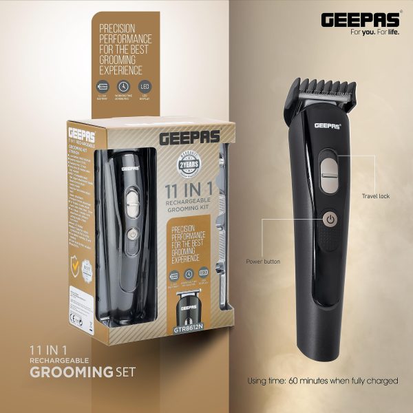 GEEPAS 11 IN 1 RECHARGEABLE GROOMING KIT GTR8612N