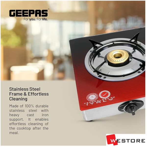 GEEPAS GLASS TOP GAS BURNER GK5602N - Image 3