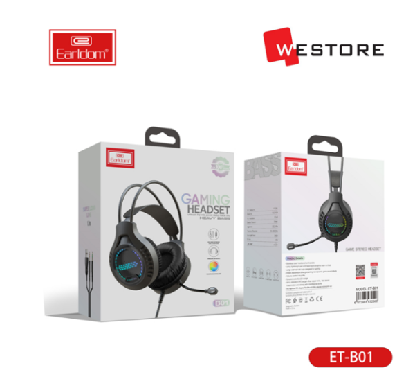 EARLDOM GAMING HEADSET RGB LIGHT STEREO SOUND ET-B01 - Image 2