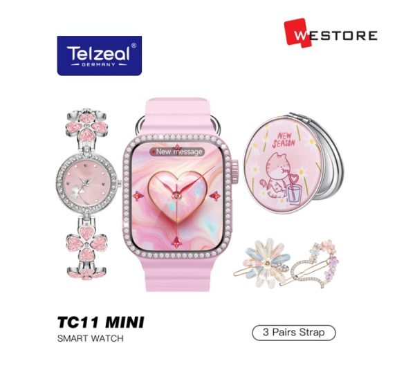 TELZEAL SMART WATCH TC11 MINI 36MM 3 PAIRS STRAP