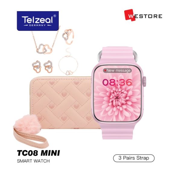 TELZEAL SMART WATCH TC08 MINI 3 PAIRS STRAP 38MM