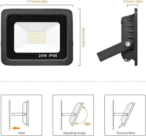 LED FLOOD LIGHT 20W IP66 - Image 4