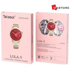 TELZEAL SMART WATCH LOLA-5 2 PAIRS STRAP WIRELESS CHARGING