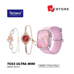 TELZEAL SMART WATCH TC03 MINI 38MM 2 PAIRS STRAP