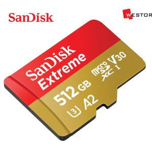 SANDISK 512GB EXTREME MICROSDXC CARD - 190MB/s, C10, U3, V30, 4K, A2