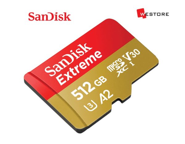 SANDISK 512GB EXTREME MICROSDXC CARD - 190MB/s, C10, U3, V30, 4K, A2