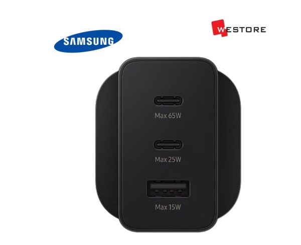 SAMSUNG 65W PD POWER ADAPTER TRIO 2 USB-C+USB-A WITH TYPE-C CABLE - Image 3