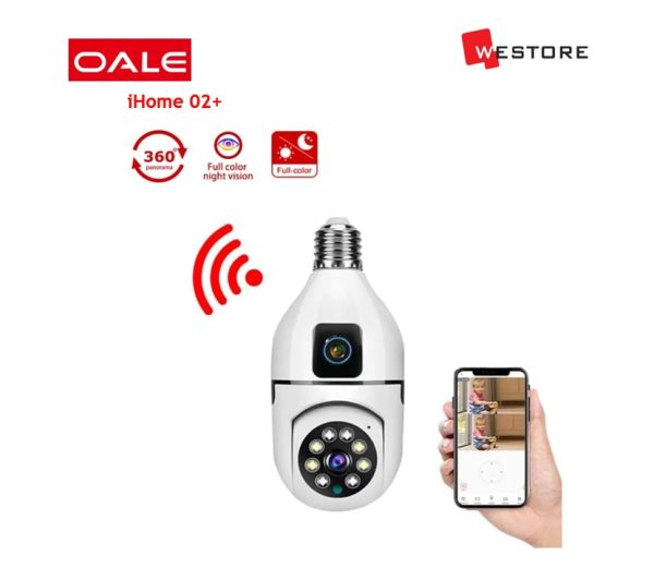 OALE iHOME 02+ 360° SECURITY DUAL CAMERA WITH BULB DESIGN - Image 2