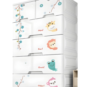 BABY CABINET 5 TIERS PLASTIC DRAWER BOX LOCK DESIGNED 67 X 44.5 X 56 CM 6524BB