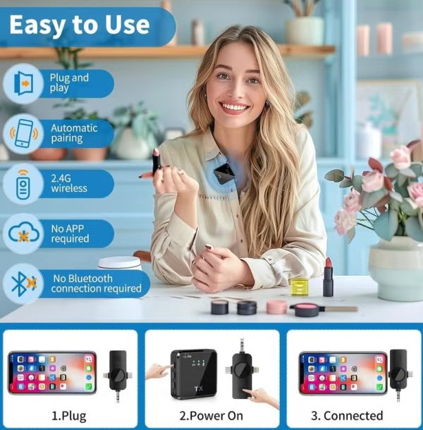 WIRELESS MICROPHONE F11-2 FOR IPHONE, ANDROID AND CAMERA - Image 5