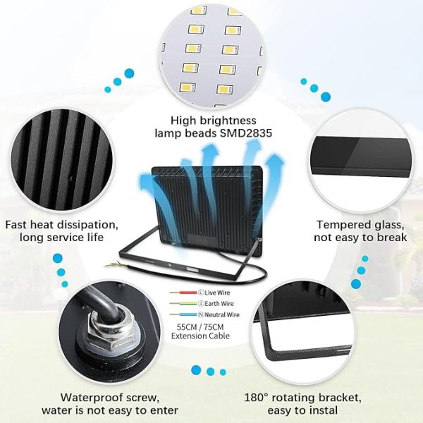DANIN LED FLOOD LIGHT 500W IP66 FLDSMD500D - Image 2