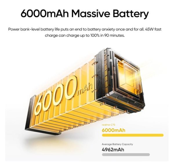 REALME C75 256GB LIGHTNING GOLD 8GB RAM - Image 3