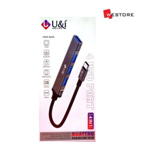 TYPE-C TO 4 USB PORT QUATTRO PREMIUM HUB U&I UiGD-8658
