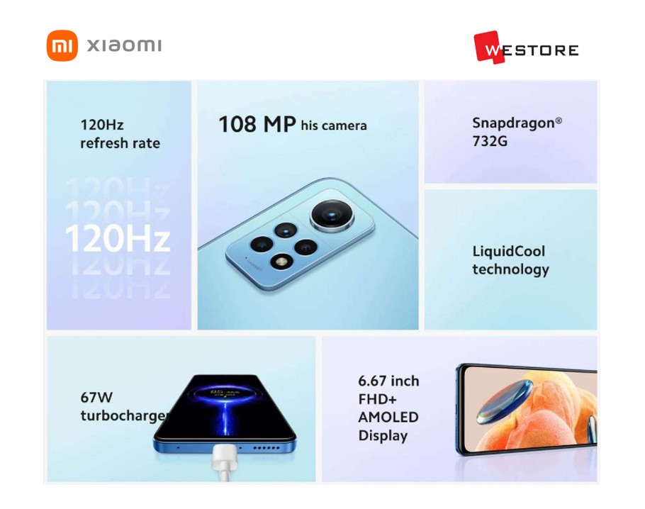 REDMI NOTE 12 PRO 4G 256GB GLACIER BLUE 8GB RAM - Image 2